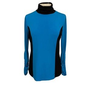 SUSAN GRAVER Women’s XS Active Top Polyester Spandex Blue Black